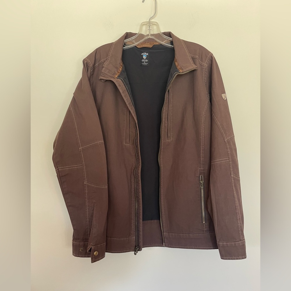 Kuhl Double Kross Jacket Mens Canvas Chocolate Brown Cotton Zip Up Small Utility